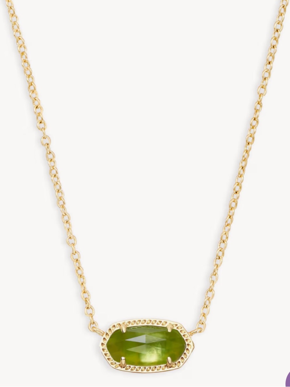 Kendra Scott Elisa 14k Gold Pendant Necklace Peridot Illusion August Birthstone - Picture 4 of 13